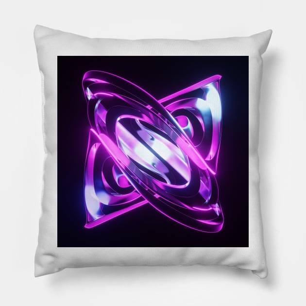 Swirling Twisted Abstract Metallic Shape Design Pillow by jrfii ANIMATION