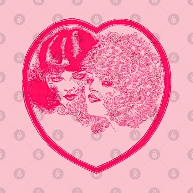 Vintage Stylized Lesbian Couple ∆ Retro Illustration by DankFutura