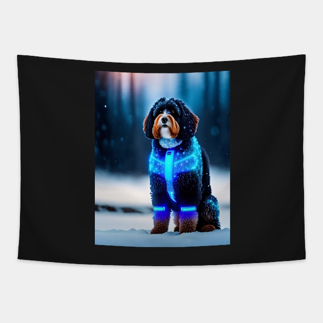 Aussiedoodle with fantasy elements Tapestry by Enchanted Reverie