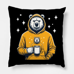 Cosmic Morning Bear - Wilderness Coffee Time Pillow