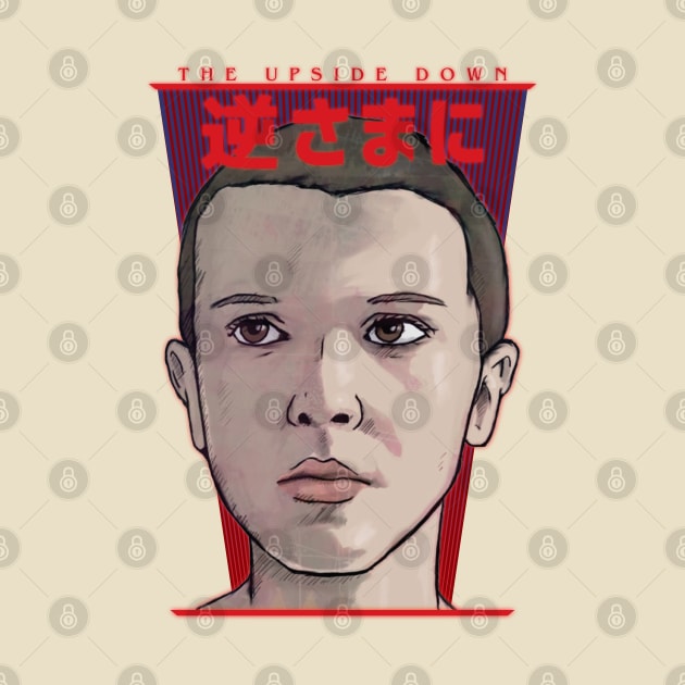 Stranger Things Eleven Japanese Upside Down - Inspired by Millie Bobby Brown and Netflix Show by RevLevel