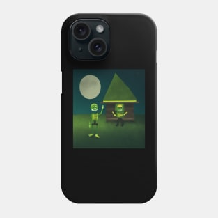 AI generated skeletons under full moon Phone Case