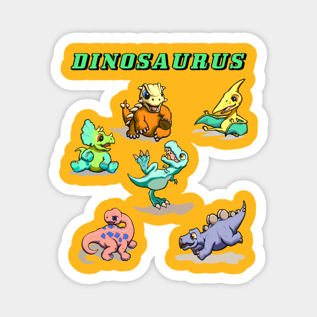 dinosaurus friends Magnet by creativeminds