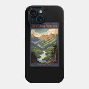 Great Smoky Mountains national park travel poster Phone Case