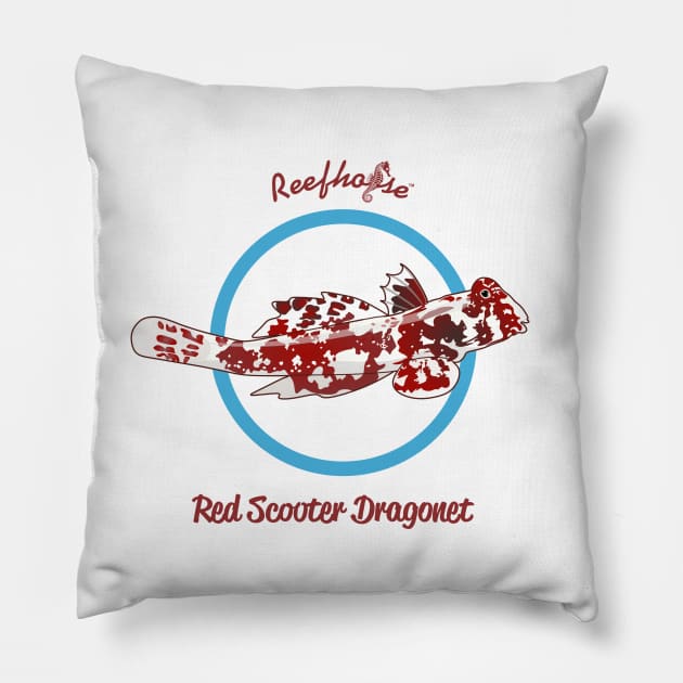 Red Scooter Dragonet Pillow by Reefhorse