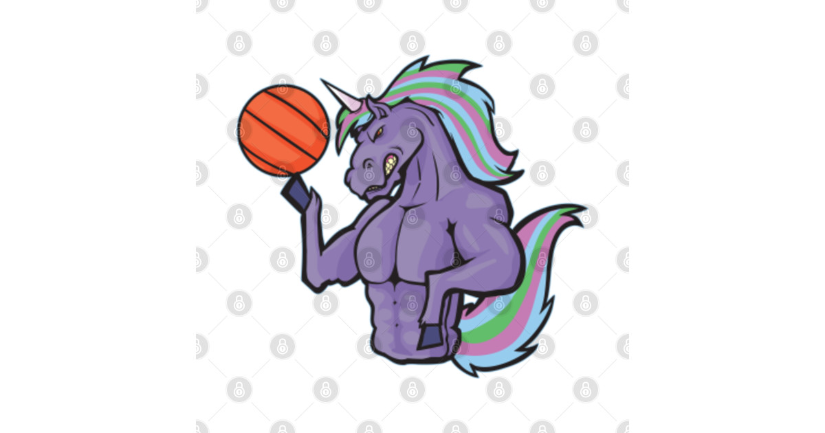 Unicorn Basketball Player Basketball Unicorn Sticker TeePublic