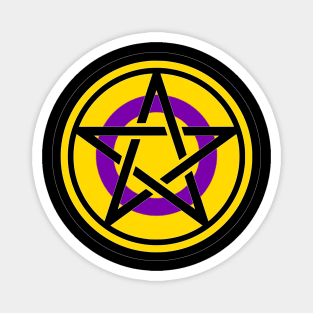 Large Print Pentacle LGBT Flag Intersex Magnet