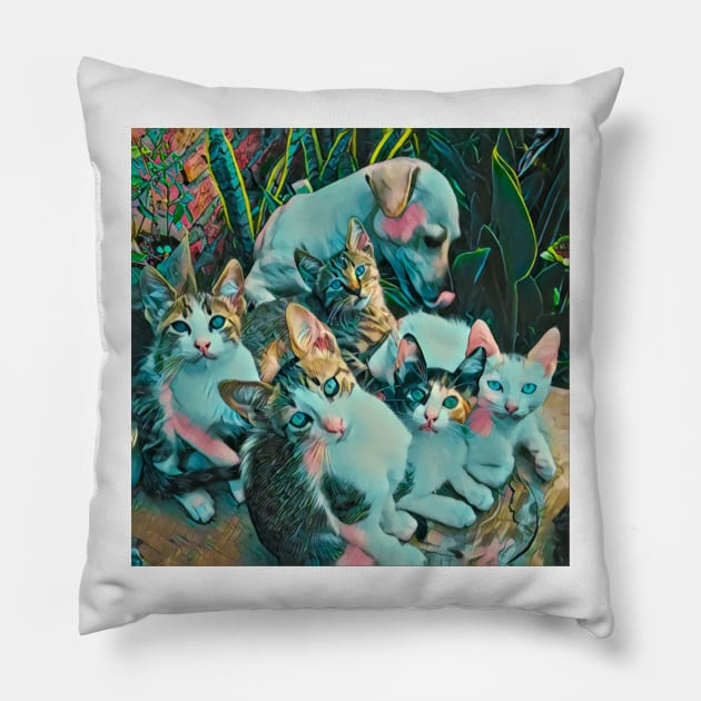 HERD CAT E DOG Pillow by CATUNIVERSE