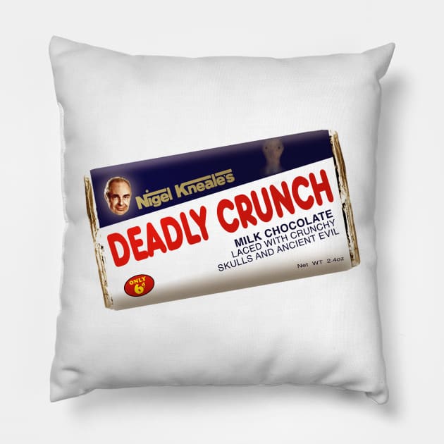 Nigel Kneale's Deadly Crunch Pillow by Andydrewz