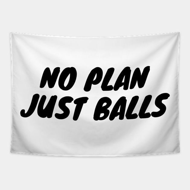 No Plan Just Balls Tapestry by FunnyStylesShop