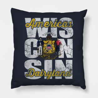 Retro Wisconsin Americas Dairyland Pillow