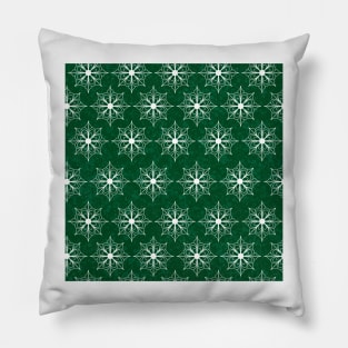 Snowflake Flower Pattern - Green Pillow