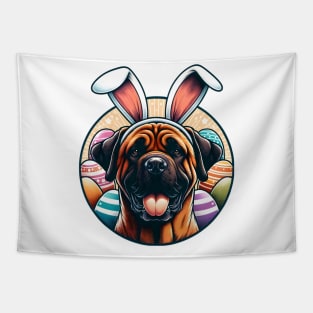 Tosa Inu Celebrates Easter with Family and Joy Tapestry