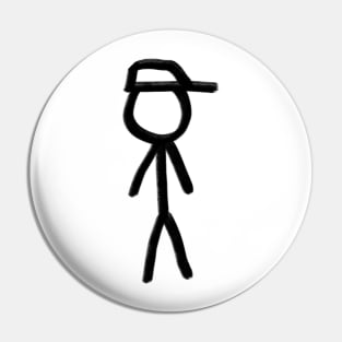 Simple stick figure, hand drawn, of a boy, or man Pin