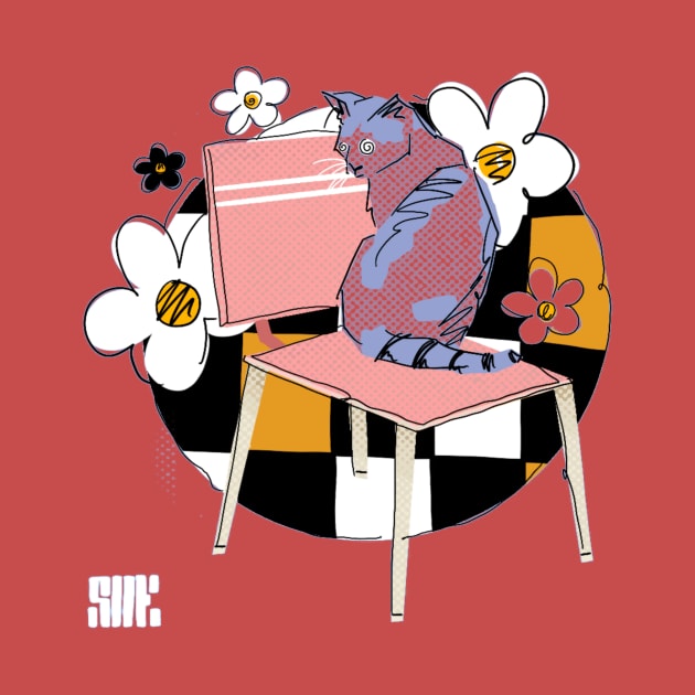 Kitty contemplating by sheltonartco