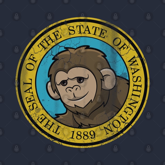 State of Washington Bigfoot Squatch Flag by E