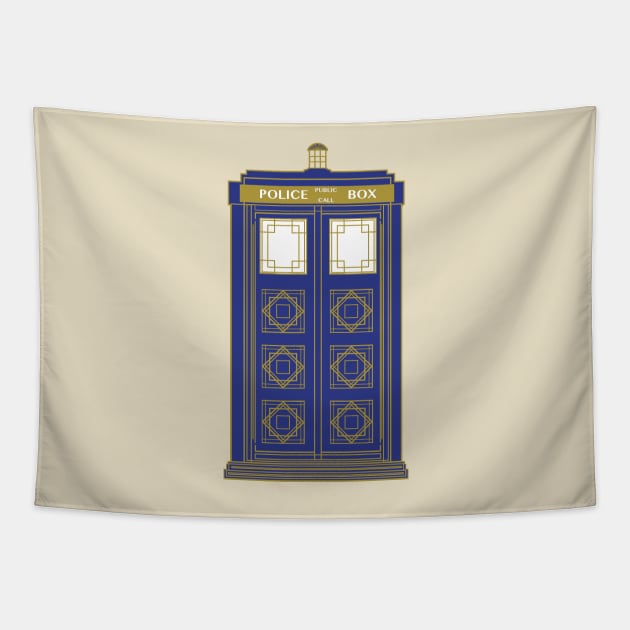 Art Deco Tardis Tapestry by OmerNaor316