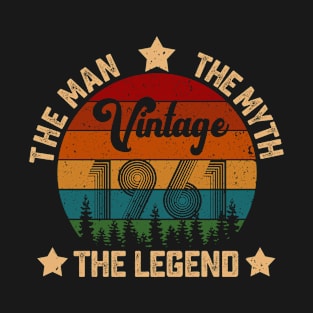 Father's Day Shirt Vintage 1961 The Men Myth Legend 59th Birthday Gift T-Shirt