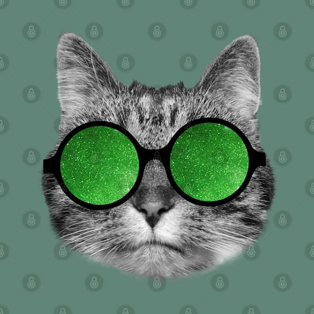 Green glasses cat by Purrfect