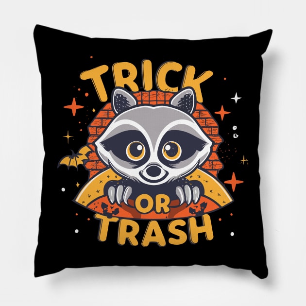 Trick-or-trash Pillow by Junalben Mamaril