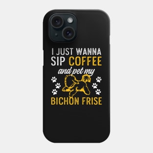 Bichon Frise Merch Cute Bichon and Coffee Design for Clothing and Gifts Phone Case