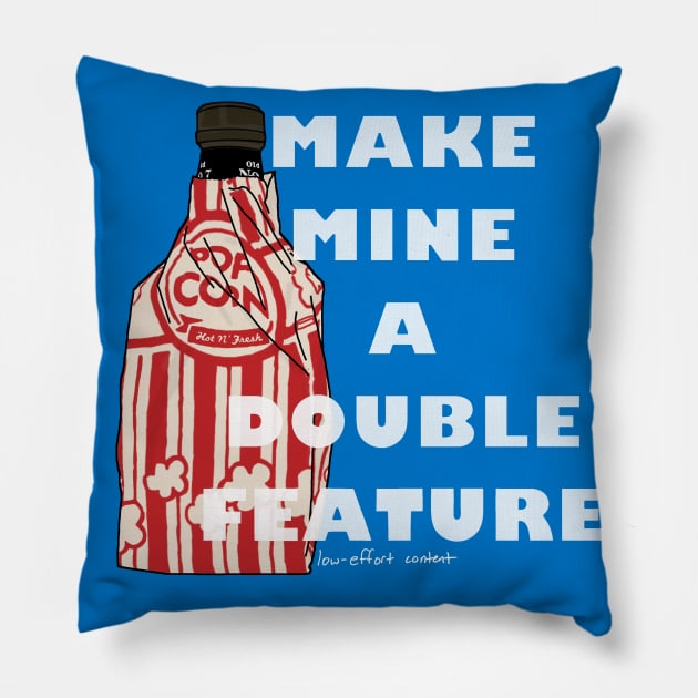 Make Mine a Double Feature Pillow by LowEffortStuff