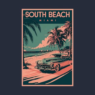 Miami  Vintage Travel Poster T-Shirt