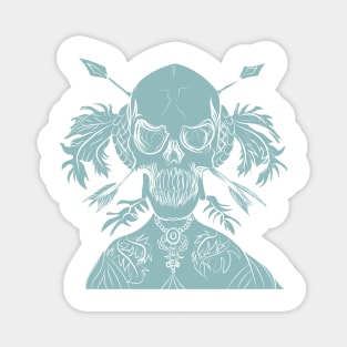 Indian skull green Magnet