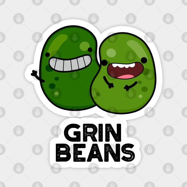 Grin Beans Funny Smiley Bean Pun Magnet by punnybone