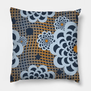 Mod Flowers on Wavy Weave Pillow