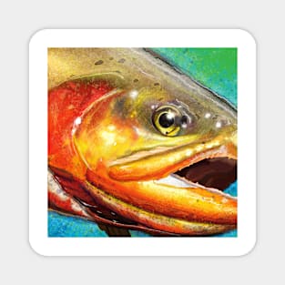 Golden Trout Head Painting Magnet