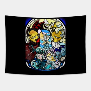 Sea fairy and moonlight - stained glass cookie run mural Tapestry