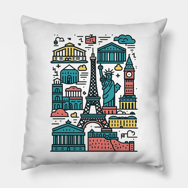 TRAVEL AND TOURISM Pillow by likbatonboot