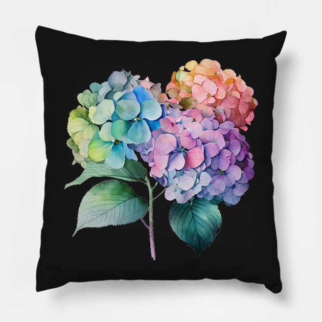 Hydrangeas Pretty Floral Pillow by CeeGunn