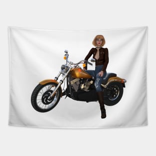 Motorcycle rider Tapestry