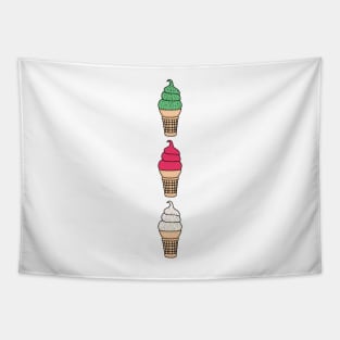 Ice Cream Lover. Mint Chocolate Chip, Strawberry, Vanilla with Sprinkles Tapestry