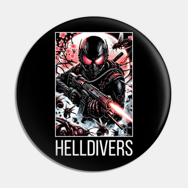 dynamic composition of Helldivers fighting against a swarm of insect-like aliens - fantasy Pin by StyleTops