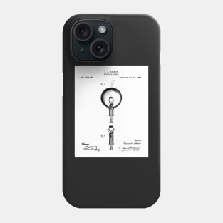 Edison Bulb Patent - Maker Workshop Home Decor Art - White Phone Case