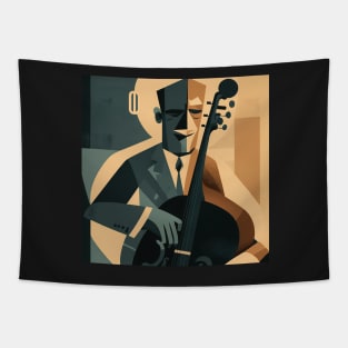 Abstract Art - a man playing JAZZ Tapestry