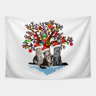 Cats Christmas Tree Tapestry