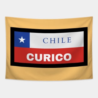 Curico City in Chilean Flag Tapestry