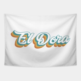 El Dora Mountain Resort Retro Lettering Tapestry