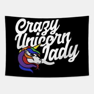 Crazy Unicorn Lady Tapestry