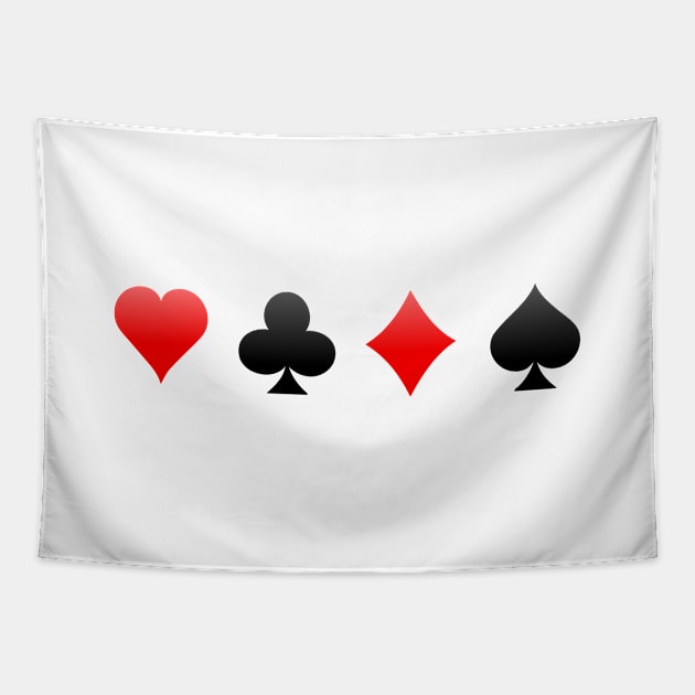 Poker / Blackjack Card Suits Tapestry by PhantomLiving