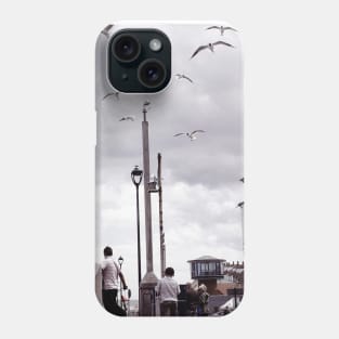 Seagulls riding the updraft - Sheringham, Norfolk, UK Phone Case