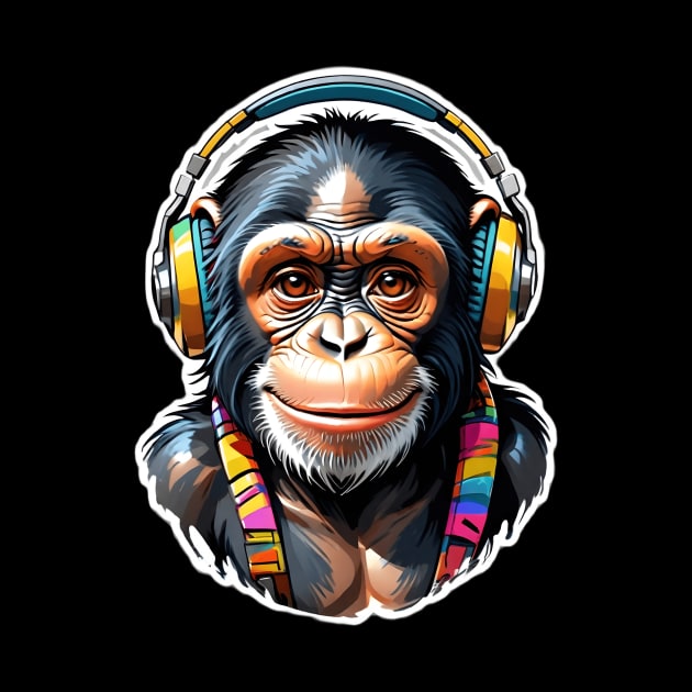 Happy Chimpanzee Headphones by UniqueMe