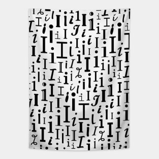 I - Typography (Black) Tapestry