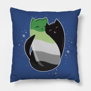 Aromantic Cat LGBT Pride Flag Pillow