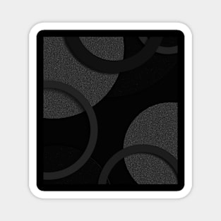 Black abstract shaped circles design Magnet