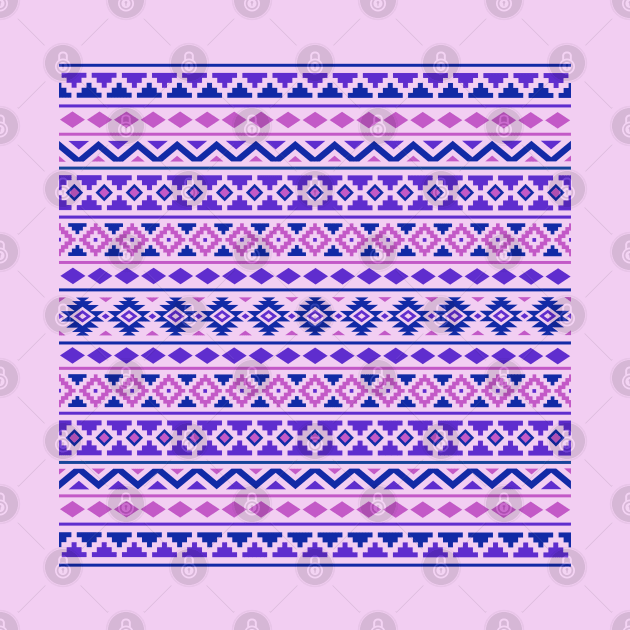 Aztec Essence Pattern Pinks Blue Purple by NataliePaskell